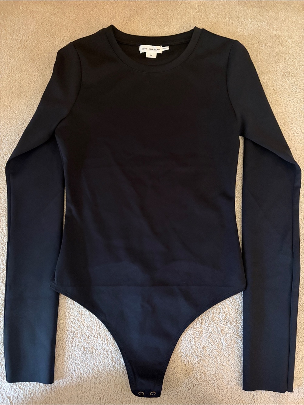 Good American Black Long Sleeve Bodysuit never worn
